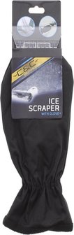 IJskrabber - Met handschoen - Plexy / Kunststof - 24 cm - Zwart