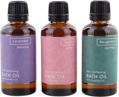 Relaxing Home Spa Experience spa badolie - Multicolor - Kunststof - 3 x 50ml - Set van 3 - Relaxe - Ontspannen - Feestdagen - S