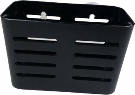 Badkamerrekje / Douchrekje badkamer met 2 zuignappen ZODIAC - Zwart - Kunststof - 12 x 19 cm - Douchebakje