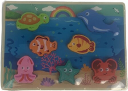 Houten Puzzel Jungle - Dieren - Multicolor - Hout - Chunky Puzzel - 30 x 22 cm - 2