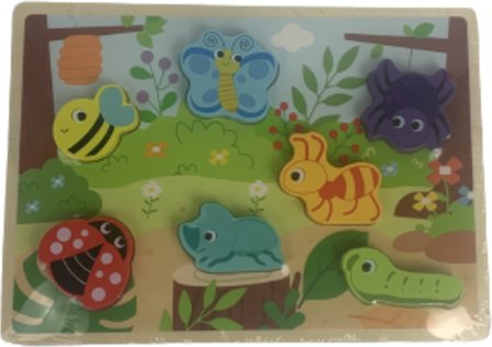 Houten puzzel Bos - Dieren - Multicolor - Hout - Chunky Puzzel - 30 x 22 cm - 2