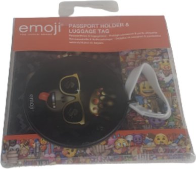 Paspoort houder - Bagage Label - Zwart - Aap - Reizen - Koffer - Vliegen - Rond - 1