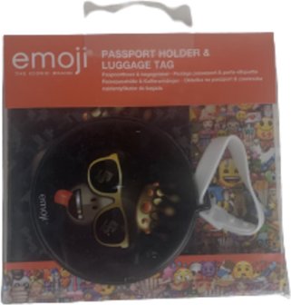 Paspoort houder - Bagage Label - Zwart - Aap - Reizen - Koffer - Vliegen - Rond - 2