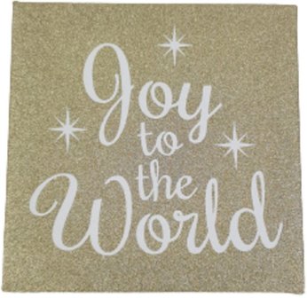 Glitter Canva - You To The World - Goud - Decoratie - Muur - Schilderij