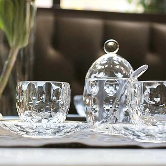 Luxe espresso kop en schotel ITALIANO - Likeurborrelglas met schotel - Glas / Acryl - Transparant - Set van 2 - Glas - Drinkgla