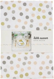 Tafelloper Stippen design SAHIL - Multicolor - Katoen - 45 x 150 cm - Tafelloper - Tafelen - Diner - Servies