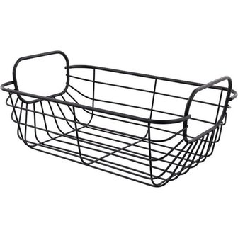 Fruitmand mandje ZEESHAN - Zwart - Metaal - 25 x 17 x 11 cm - Decoratief - Mand - Mandje