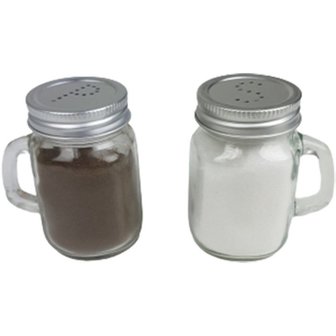 Peper en Zout set beker vorm - Zilver / Transparant - Glas / Metaal - 50 g / 135 g - Cadeau - Peper - Zout - Keuken - Specerije