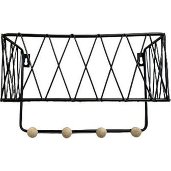 Multifunctionele Kapstok / Hangrekje JERRELY - Metaal - 4 haaks - Kruising vorm