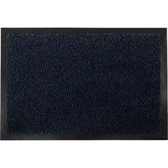 Schoonloopmat - Deurmat - Blauw / Zwart - 40x60 cm - Huismat - Loopmat