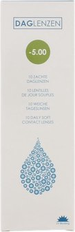 Zachte daglenzen -5.00 - Transparant - Sterkte -5.00 - 10 Stuks - Daglens - Daglenzen - Dag - Lens - Lenzen