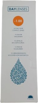 Zachte daglenzen -1.00 - Transparant - Sterkte -1.00 - 10 Stuks - Daglens - Daglenzen - Dag - Lens - Lenzen
