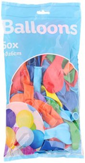 Ballonnen Assorti XL met elastiek - Multicolor - Latex - Ca. ⌀ 45 cm - 17 Stuks - Feest - Feestje - Verjaardag - Feestde
