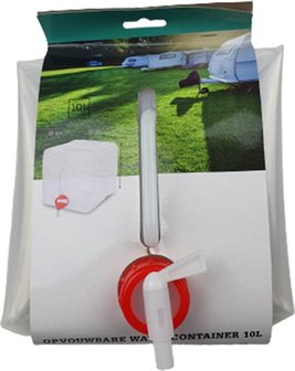 Opvouwbare container met tapkraan - Transparant / Rood - Kunststof - 10 L - Water - Tank