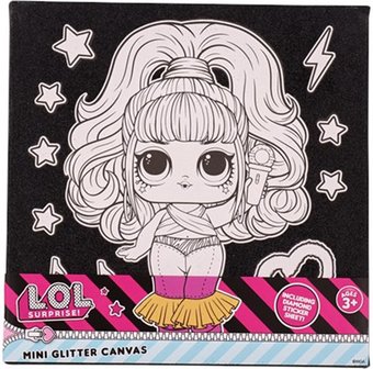 Hobbypakket - LOL Suprise Tekenen - Mini Glitter Canvas - 3+ jaar - Cadeau - Spelen - Kinderen - Sinterklaas - Kerst