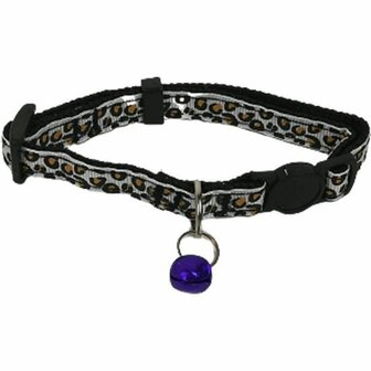 Katten/honden halsband - Panterprint - Verstelbaar - Belletje