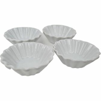 Sausbakje - Saus - Tapas - Aardewerk - Wit - Set van 4