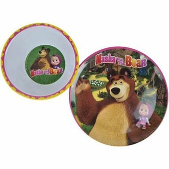 Masha and the Bear - Serviesset - Kinderservies - Bord / Kom - Multicolor - Kunststof - 2 Delig