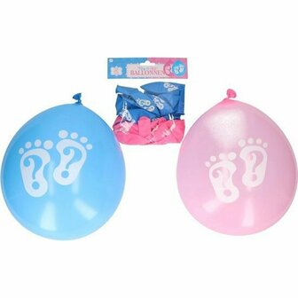 Boy Or Girl Ballonnen - Roze / Blauw - Gender Reveal Party - Rubber - 20 stuks