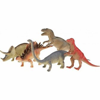 Speelgoed Dino&#039;s - Multicolor - Dinosaurussen - Kunststof - Set van 5 - 3+