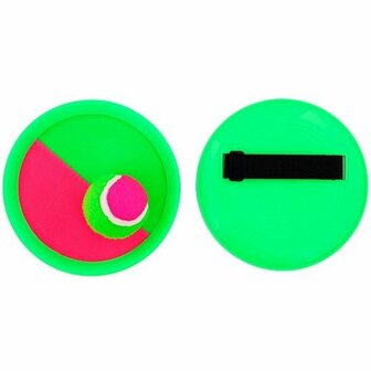 Vangspel Kleefbal spel - Neon Groen / Neon Roze - Kunststof / Klittenband - Vanaf 3 jaar - Spel - Speelgoed - Zomerspel - Cadea