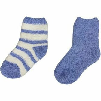 Warme comfy sokken EEF - Paars / Wit - Huissokken - Maat 23 / 30 - Set van 2
