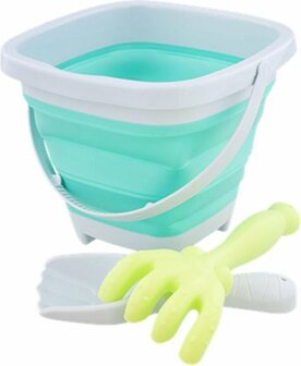 Strand speelset - Opvouwbare emmer - 2liter - 3 delig - 18 x 18 x 16 cm