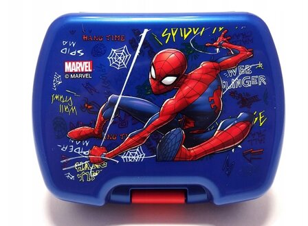 Spiderman Marvel Broodtrommel -  Blauw - Kunststof - Lunchbox - 17 x 13.5 x 6.5 cm 