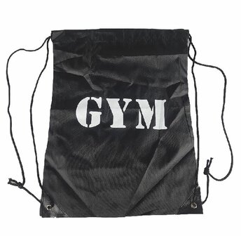 Stoere Gym bag / tas Schooltas - Gymtas - Gym - Sporttas - Zwart / Wit - Polyester - 35 x 45 cm - Set van 2