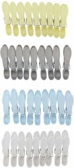 Wasknijpers - 36 Stuks - Grijs / Wit / Lichtblauw / Geel - Kunststof - Stevig - Wassen - Ophangen - Multicolor