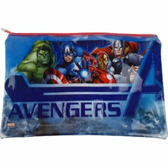 Marvel Avengers etui met logo &quot;Avengers&quot; - Blauw / Multicolor - PVC - 23 x 15 cm - Back To School - School - Etui