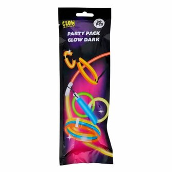 Glow In The Dark sticks - Multicolor - Kunststof - One Size - 20 Stuks - Neon - Glow in the dark - Feestje