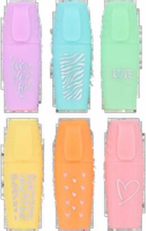 Mini Markers - 6 stuks - Mini Highlighters - Multicolor - School - Markeren - Kleuren - Marker