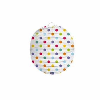 Papieren lantaarn - Wit - Multicolor - 22cm - Papier - Feest - Paper Lantern - aanmaakblokjes