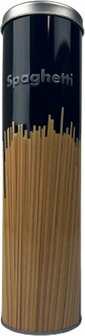 Voorraadblik spaghetti - Zwart - Metaal - 1.9Ltr - &Oslash; 8 x h 28 cm - Pasta - Behouden - Voorraad - Eten - Opslaan