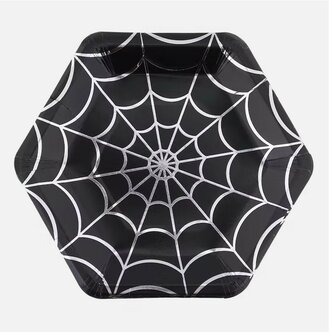 Spinnenwebben borden en bekers - Karton - Zilver / Multicolor - &Oslash;20 cm - Halloween