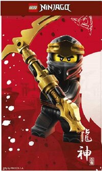 Lego Ninjago Papieren uitdeelzakjes - Rood / Multicolor - Papier - 23 x 10 cm - 4 stuks - Feestzakjes - Party bags 