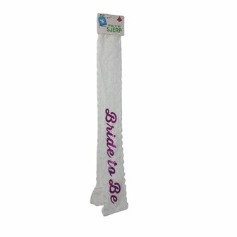Sjerp met tekst ''Bride to be'' - Wit / Paars - Kant - 85 x 10 cm - 1 stuk - Verjaardag - Decoratie