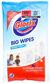 Glorix Big Wipes - Extra groot - Extra stevig - Wit - 15 stuks - Huis - Doekjes - Schoonmaken