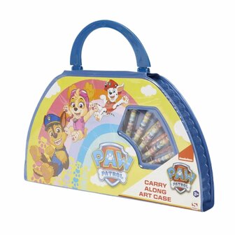 PAW Patrol draagbare kunstkoffer - Multicolor - Vanaf 3 jaar - 8 Viltstiften - 8 Krijtjes - 8 Verfkwasten - 6 kleurpotloden - P