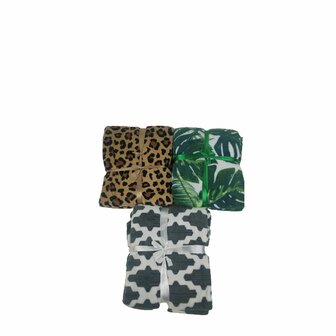 Luxe Plaid FALL COLLECTION THEODORE - Botanical Print - Polyester / Katoen - 130 x 160 cm - Deken - Dekentje - Thuis - Huis