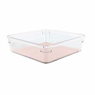 Anti-slip organizer HARLEY - Grijze onderkant - Glas - 16 x 16 x 5 cm - Opberger 