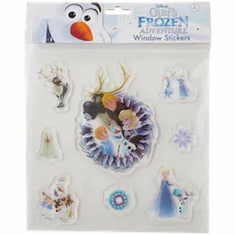 Frozen Olaf raamstickers - Multicolor - Gel stickers - 8 stickers - Raam plak stickers - Olaf&#039;s Frozen avontuur