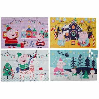 Kerst Peppa Pig 4 in 1 puzzel - Multicolor - Karton - 19 x 29 cm - 3+