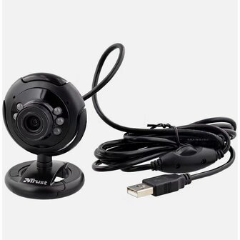 2 Webcam met LED verlichting en microfoon - Zwart - Kunststof - Webcam - Camera - Computer - Thuiswerk - Laptop