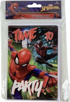 Spiderman &quot;Time To Party!&quot; - Uitnodigingskaarten jongens - uitnodiging kaarten - Assorti - Verjaardag / Party / F