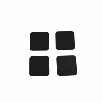 luxe onderzetter STARK - Zwart - Kunstleder - vierkant - 10 x 10 cm - Set van 4