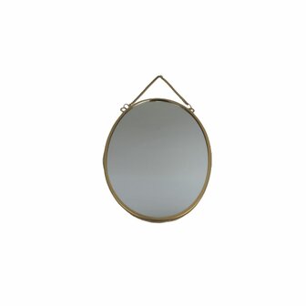 Hang spiegel LINSEY met ketting - Goud - Kunststof - 30 x 20 cm