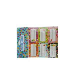 Sticker labels fruit design - Multicolor - Papier - 7,5 x 4,5 cm - 24 Stuks - Label - School - Schoolspullen - Back to school -
