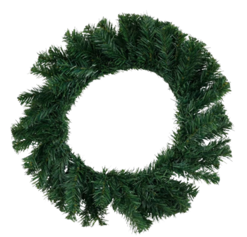 Kerstkrans met hanger - Groen / Zwart - PVC / Metaal - 75 x 35 cm - 95 tips - Deurhanger - Kerstmis - versiering  1